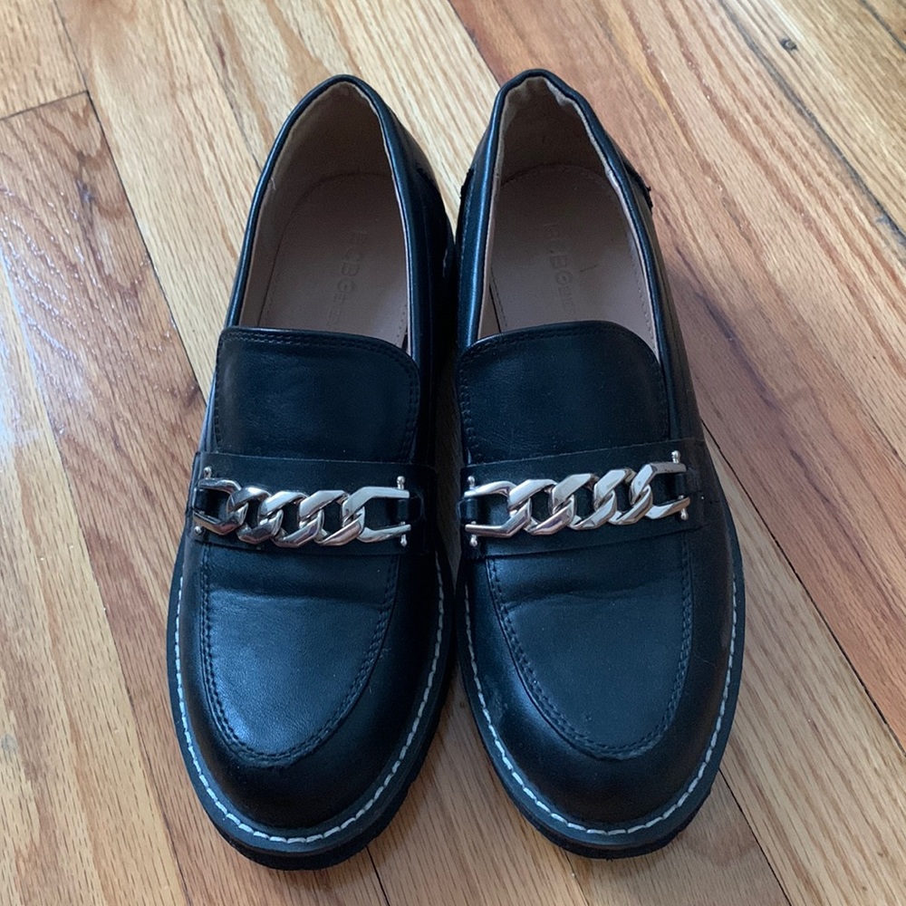 BCBG black chain loafer